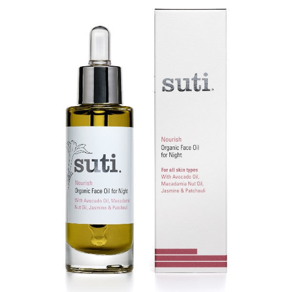 Suti Nourish Organic Face Oil for Night, 30ml - Deeply hydrating, anti-aging & promotes skin cell rejuvenation during sleep