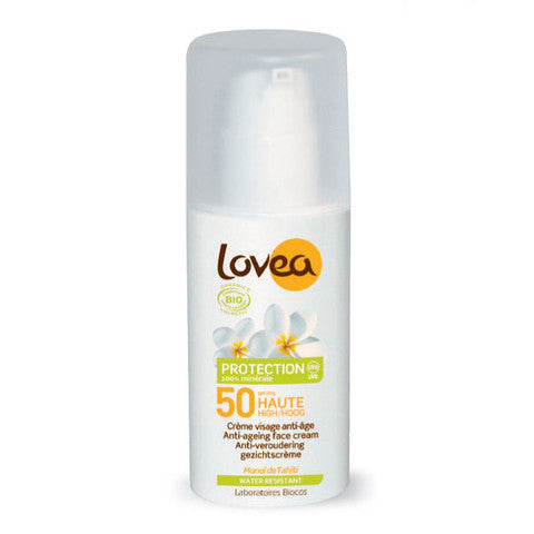 Lovea ECO Anti-Aging Sun Cream Face SPF50, 50ml - Nano free & water resistant, perfect for skiing & snowboarding