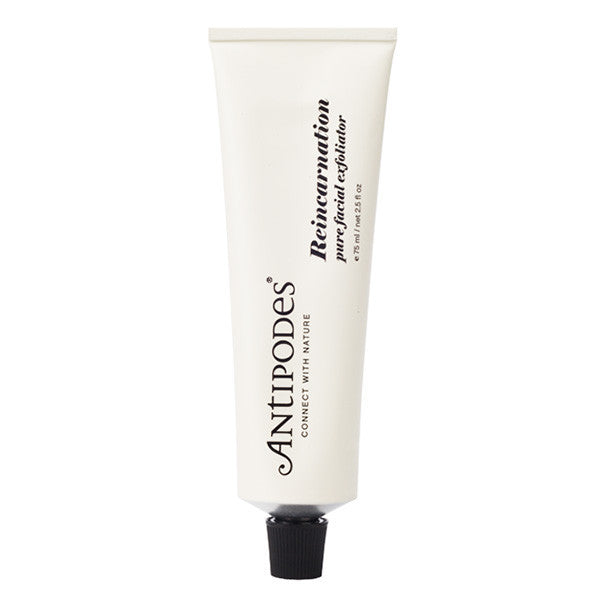 Antipodes Reincarnation Pure Facial Exfoliator, 75ml - Ultra-gentle creamy face scrub for clear, radiant & balanced skin