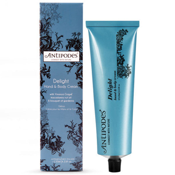 Antipodes Delight Hand & Body Cream, 120ml - Vegan, super smooth hands & body w/ macadamia nut oil & delicious floral gardenia scent