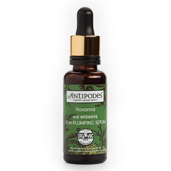 Antipodes Organic Hosanna H2O Intensive Skin-Plumping Serum, 30ml - Stimulates collagen production, super-hydrates, protects & improves face skin