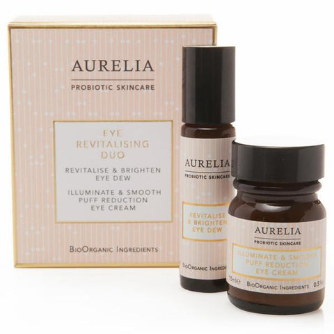 Aurelia Probiotic Skincare Eye Revitalising Duo, 10/15 ml - Anti-puffiness & inflammation, anti-dark circles, reduces fine lines & wrinkles