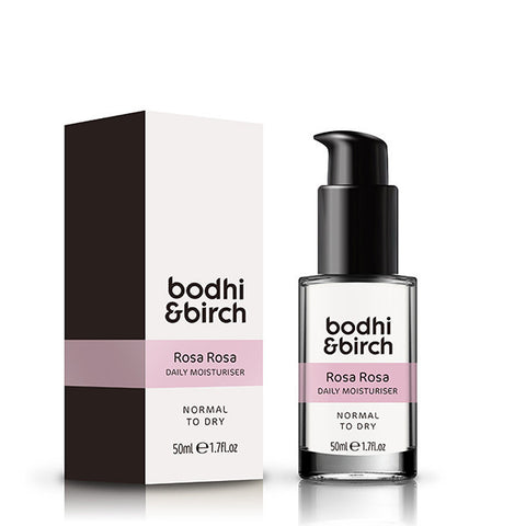 Bodhi & Birch Rosa Rosa Daily Moisturiser, 50ml - Firms, tones, boosts skin cell regeneration, vitality & radiance