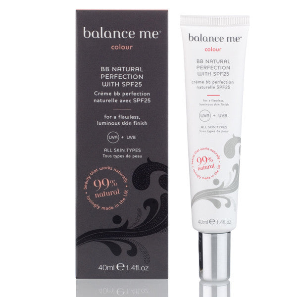 Balance Me BB Natural Perfection SPF25, 40ml - Nano-free, skin tone perfecting, anti-ageing, plumps, protects, gives a healthy, radiant glow w/ neutral shade