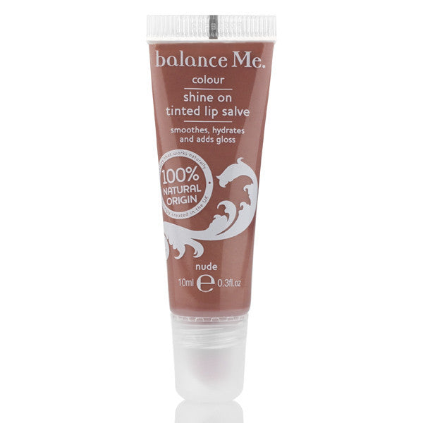 Balance Me Shine On Tinted Lip Salve Nude, 10ml - 100% natural, petrolium-free, protects & plumps