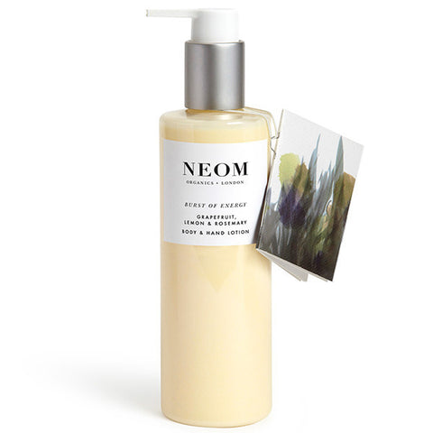 Neom Organics Burst of Energy Body & Hand Lotion, 250ml - Grapefruit, lemon & rosemary