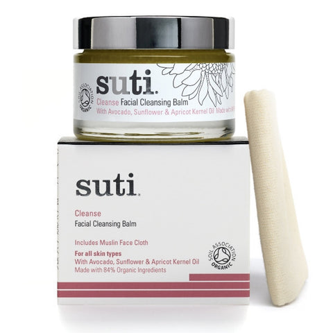 Suti Cleanse Organic Facial Cleansing Balm w/muslin, 50ml - Cleanser & nourishing cleansing mask