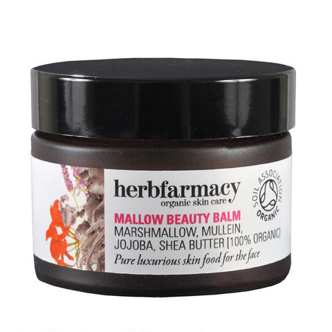 Herbfarmacy Organic Mallow Beauty Balm, 30g - Cold weather skin protection, softens lines & wrinkles, deeply moisturising for very dry & sensitive skin