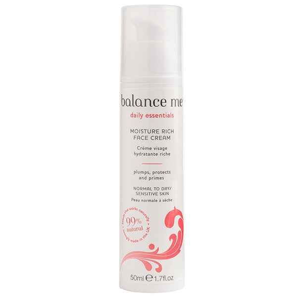 Balance Me Moisture-Rich Face Cream, 50ml - Deeply hydrating & anti-aging, plumps, firms, lifts & for dry, sensitive & mature skins