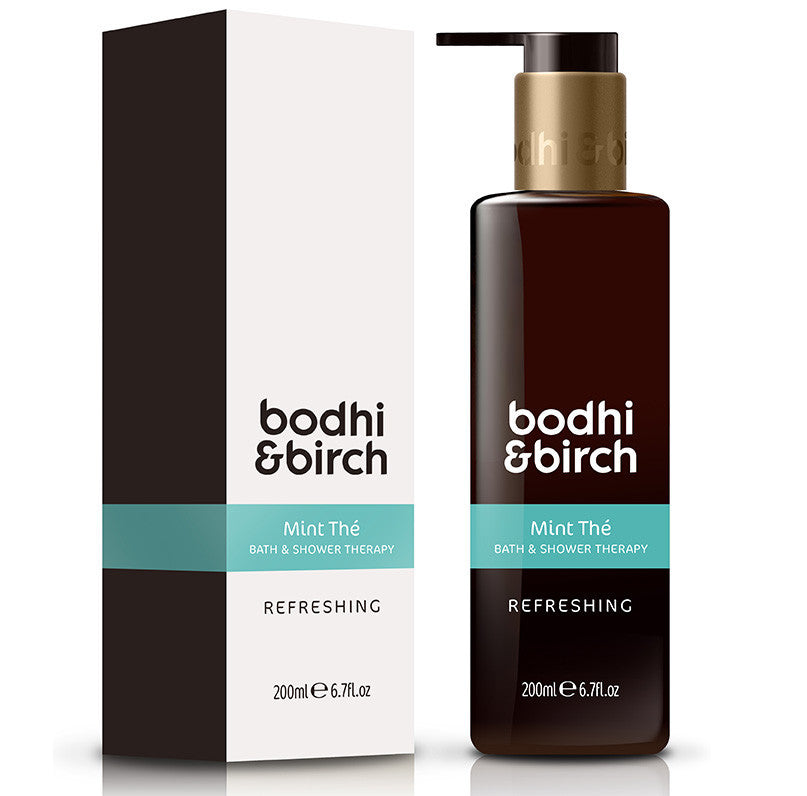 Bodhi & Birch Mint Thé Refreshing Bath & Shower Therapy, 200ml - Natural, vegan & SLS free, great after sport & fitness