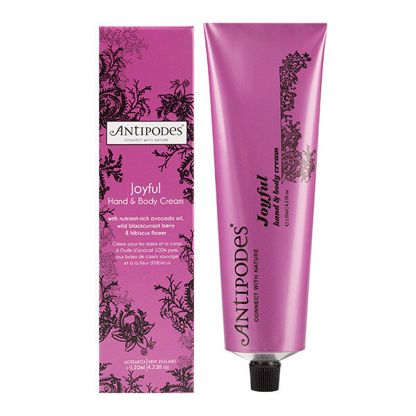 Antipodes Joyful Hand & Body Cream, 120ml - Vegan & w/ delicious floral hibiscus scent