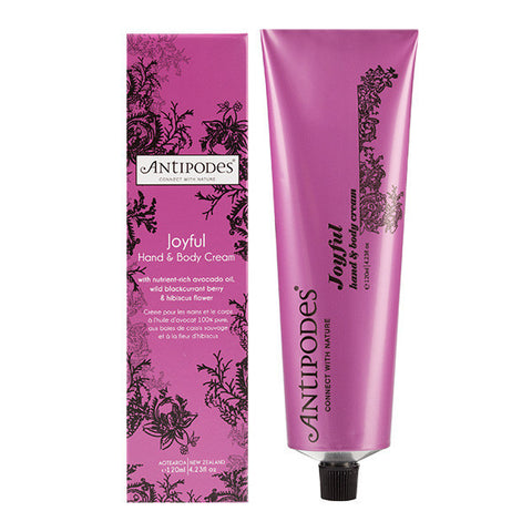 Antipodes Joyful Hand & Body Cream, 120ml - Vegan & w/ delicious floral hibiscus scent