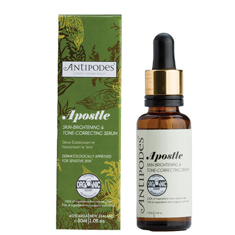 Antipodes Apostle Skin Brightening & Tone Correcting Organic Serum, 30ml - To target pigmentation, brighten your skin & restore even tone