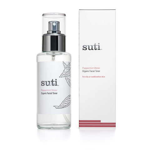 Suti Peppermint Water Organic Facial Toner, 100ml - Calms irritated & blemished complexions, balances oily & dry