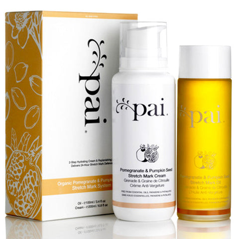Pai Organic Pomegranate & Pumpkin Seed Stretch Mark System 100+200ml- 24-hour stretch mark defence, during & after pregnancy