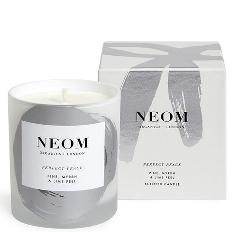 Neom Organics Perfect Peace Scented Candle - Pine, myrrh & lime peel, 1 wick / 35 hours burn time, 100% natural