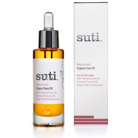 Suti Rejuvenate Organic Face Oil, 30ml - Powerful botanical blend, repairs & promote skin rejeneration, calms irrited, blemished or dehydrated skin