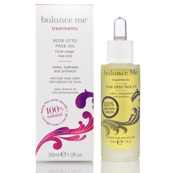 Balance Me Rose Otto Face Oil, 30ml - 100% natural, nourishes, plumps & calms sensitive, dry & mature skin