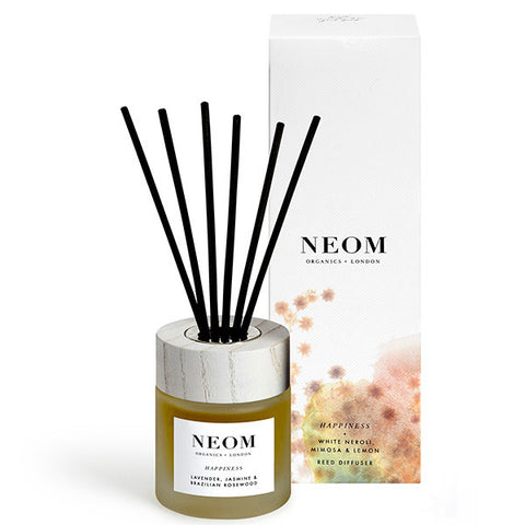 Neom Organics Happiness Reed Diffuser Lift Mood, 100ml - White neroli, mimosa & lemon, 100% natural home fragrance