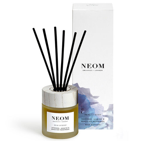 Neom Organics Real Luxury Reed Diffuser De-Stress,100ml - Lavender, jasmine & brazilian rosewood, 100% natural home fragrance