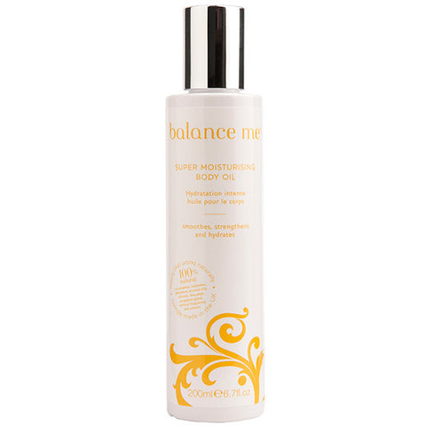 Balance Me Super Moisturising Body Oil, 200ml - 100% natural, preventing stretch marks during pregnancy & weight changes, deeply hydrates & calms dry, cracked skin & scar tissues