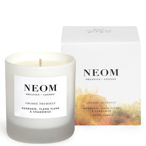 Neom Organics Cocoon Yourself Scented Candle De-Stress - Mandarin, ylang ylang & chamomile, 1 wick / 35 hours burn time, 100% natural