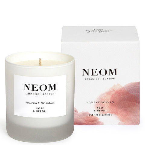 Neom Organics Moment of Calm Scented Candle Calm & Relax - Rose & neroli, 1 wick / 35 hours burn time, 100% natural