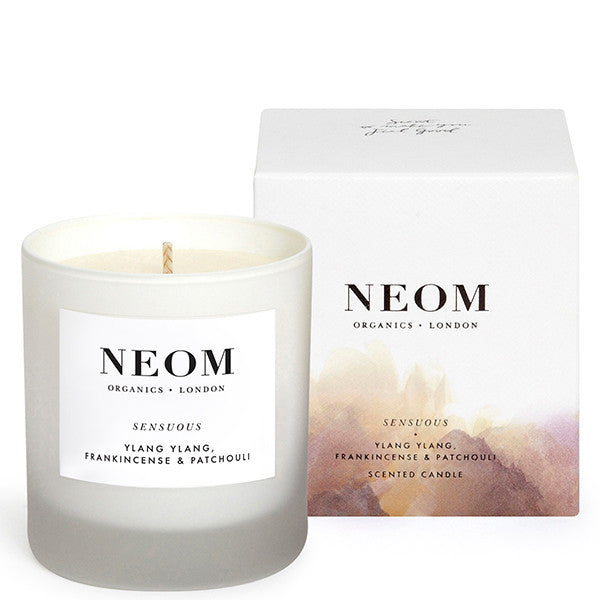 Neom Organics Sensuous Scented Candle Lift Mood - Ylang ylang, frankincense & patchouli, 1 wick / 35 hours burn time, 100% natural