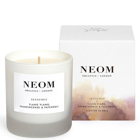 Neom Organics Sensuous Scented Candle Lift Mood - Ylang ylang, frankincense & patchouli, 1 wick / 35 hours burn time, 100% natural