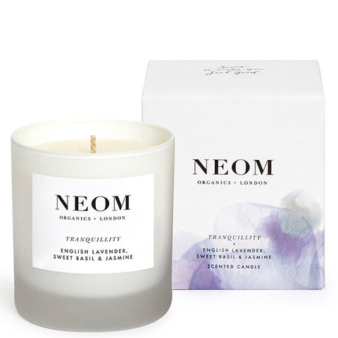 Neom Organics Tranquillity Scented Candle Better Sleep - English lavender, sweet basil & jasmine, 1 wick / 35 hours burn time, 100% natural