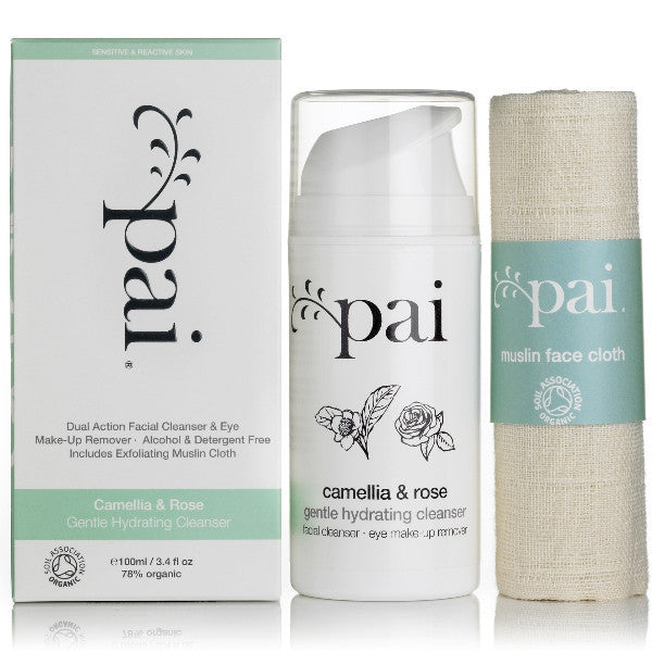 Pai Camellia & Rose Gentle Hydrating Organic Cleanser w/muslin, 100ml - Instant Calm