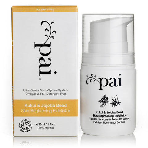 Pai Kukui & Jojoba Bead Skin Brightening Organic Exfoliator, 50ml - Ultra-gentle for sensitive skin