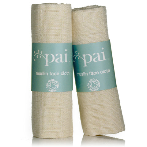 Pai Organic Muslin Face Cloth - Removes make-up clreanser, mask, exfoliator & helps skin's renewal & radiance