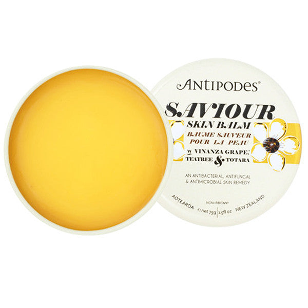 Antipodes Saviour Skin Balm, 75gr - 100% natural, rescues dry, cracked skin all over face & body, fragrance free, family-friendly & vegan, antibacterial, antifungal